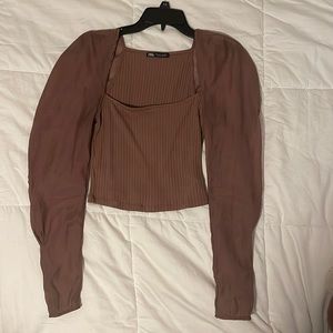 Zara mauve crop top